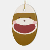 Sock Monkey Boy Kerstboom Keramisch Ornament (Links)