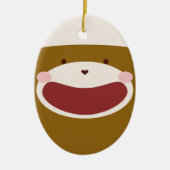 Sock Monkey Boy Kerstboom Keramisch Ornament (Voorkant)