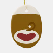 Sock Monkey Boy Kerstboom Keramisch Ornament (Achterkant)