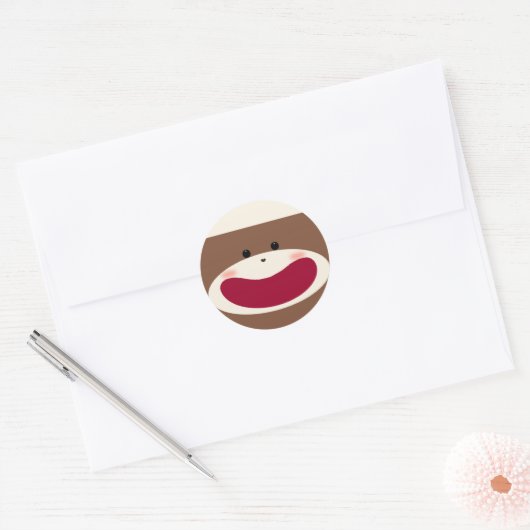 Sock Monkey Boy Sticker (Envelop)