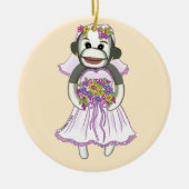 Sock Monkey Bride bruiloft ornament (Voorkant)
