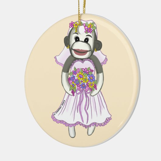 Sock Monkey Bride bruiloft ornament (Links)