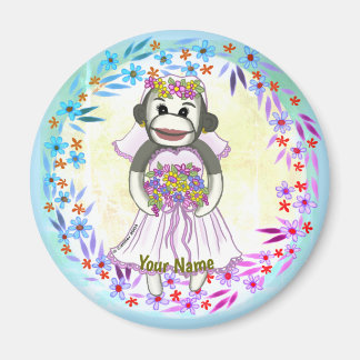Sock Monkey Bride huwelijksmagneet Magneet