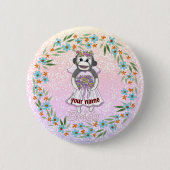 Sock Monkey Bride Ronde Button 5,7 Cm (Voorkant)