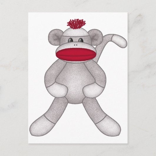 Sock Monkey Briefkaart (Voorkant)
