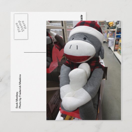 Sock Monkey Briefkaart (Voorkant / Achterkant)
