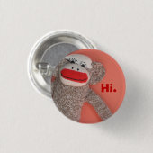 Sock Monkey-Button Ronde Button 3,2 Cm (Voorkant /achterkant)
