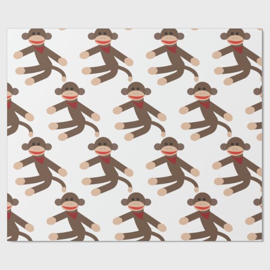 Sock Monkey Cadeaupapier (Vlak)