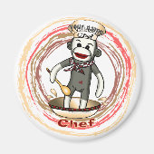 Sock Monkey Chef magneet (Voorkant)