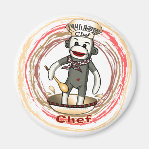 Sock Monkey Chef magneet