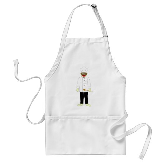 Sock Monkey Chef Standaard Schort (Voorkant)