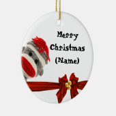 SOCK MONKEY CHRISTMAS FUN ORNAMENT PERSONALISEERD (Rechts)