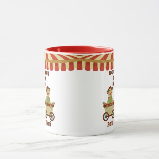 Sock Monkey Circus 2 Kinder namen Oudergeschenk Mok (Midden)