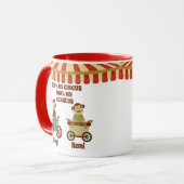 Sock Monkey Circus 2 Kinder namen Oudergeschenk Mok (Voorkant links)