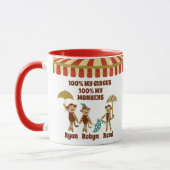 Sock Monkey Circus 3 Kinder namen Oudergeschenk Mok (Links)