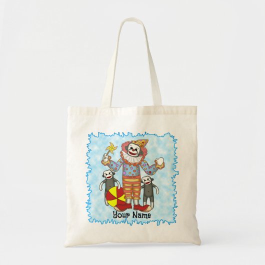 Sock Monkey Clown canvas tassen (Voorkant)
