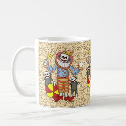 Sock Monkey Clown mok (Links)