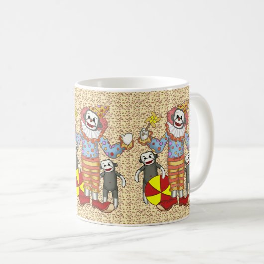 Sock Monkey Clown mok (Voorkant rechts)