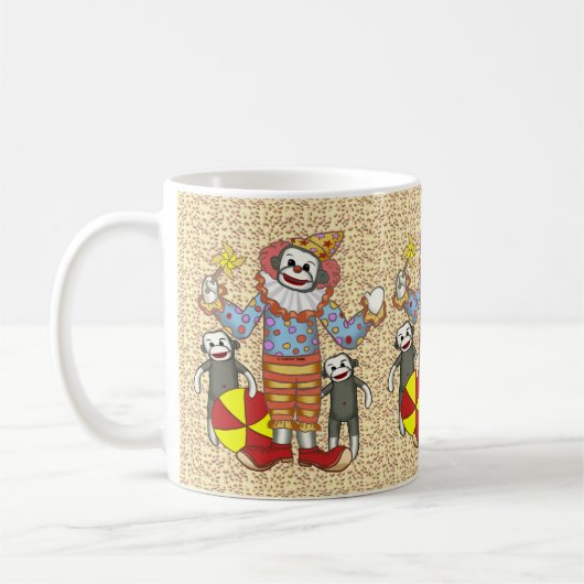 Sock Monkey Clown mok (Links)