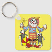 Sock Monkey Clown Sleutelhanger (Voorkant)