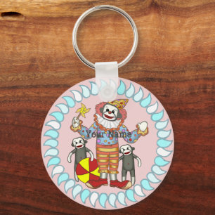 Sock Monkey Clown sleutelhangers