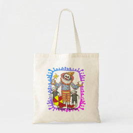 Sock Monkey Clown Tote Bag