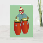 Sock Monkey Conga Drums Kaart (Voorkant)