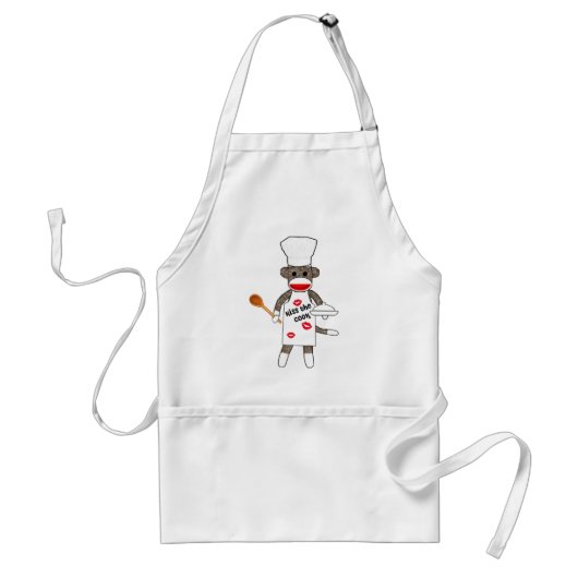 Sock Monkey Cook van lil kolohe Jessica - Apron Standaard Schort (Voorkant)