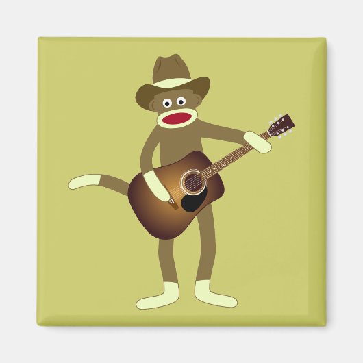 Sock Monkey Country Music Magneet (Voorkant)