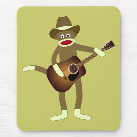 Sock Monkey Country Music Muismat (Voorkant)