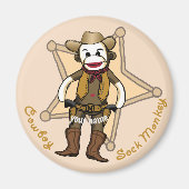Sock Monkey Cowboy magneet (Voorkant)