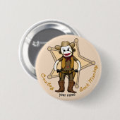 Sock Monkey Cowboy pin knop Ronde Button 5,7 Cm (Voorkant /achterkant)