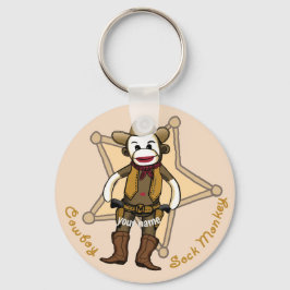 Sock Monkey Cowboy sleutelhanger