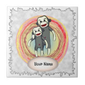 Sock Monkey Dad tegel Tegeltje (Voorkant)