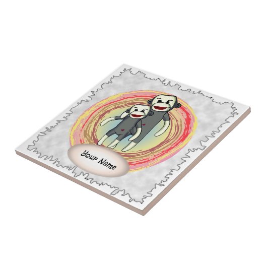 Sock Monkey Dad tegel Tegeltje (Zijkant)