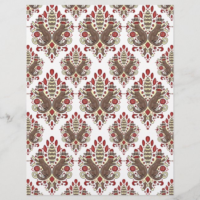 sock monkey damask scrapbook (Voorkant)