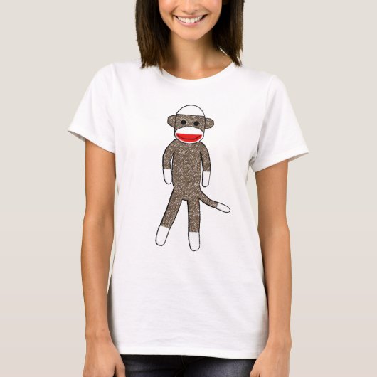 Sock Monkey-dames Baby Doll-set T-shirt (Voorkant)