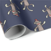 Sock Monkey | Dansende apen Cadeaupapier (Rol Hoek)