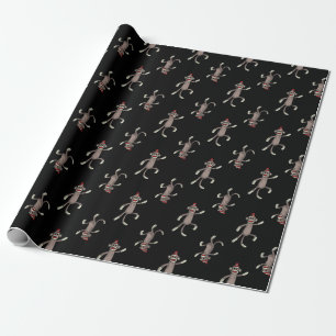 Sock Monkey   Dansende apen Cadeaupapier