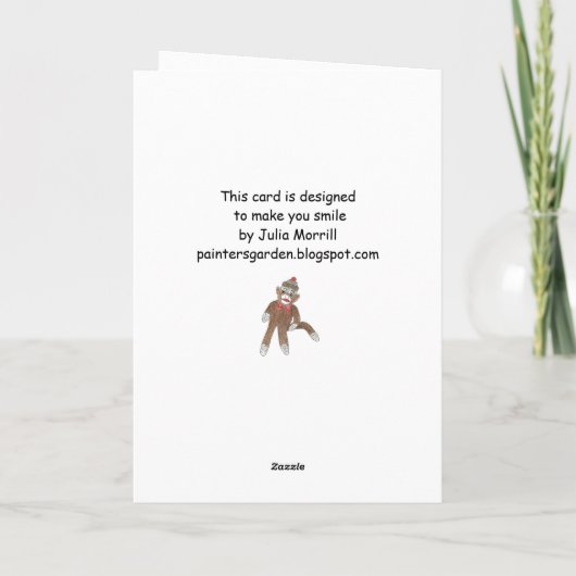Sock Monkey denkt aan je Kaart (Achterkant)