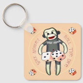 Sock Monkey Dice Sleutelhanger (Voorkant)
