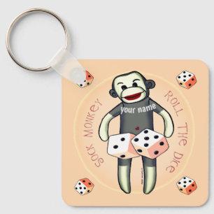 Sock Monkey Dice Sleutelhanger