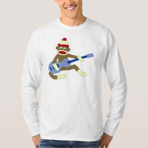 Sock Monkey die Blue Guitar speelt T-shirt