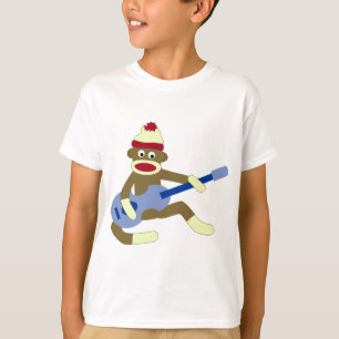 Sock Monkey die Blue Guitar speelt T-shirt