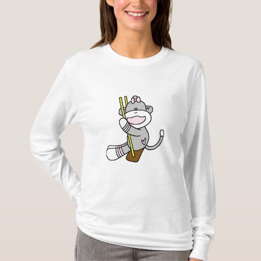 Sock Monkey die T-shirts en cadeautjes zwaait (Voorkant)