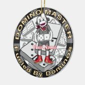 Sock Monkey Domino master Keramisch Ornament (Links)