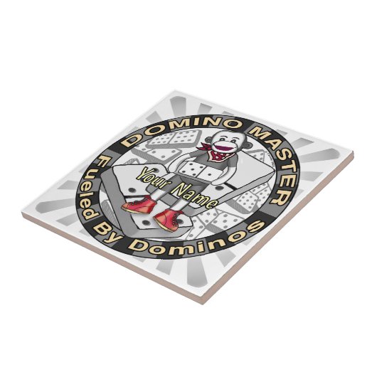 Sock Monkey Domino Master Tegeltje (Zijkant)