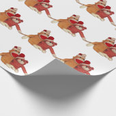 Sock Monkey en Beer in Santa Hats Cadeaupapier (Hoek)