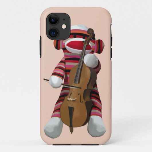 Sock Monkey en Cello 2 Case-Mate iPhone Case (Achterkant)