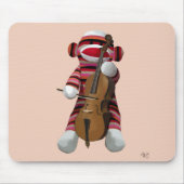 Sock Monkey en Cello 2 Muismat (Voorkant)